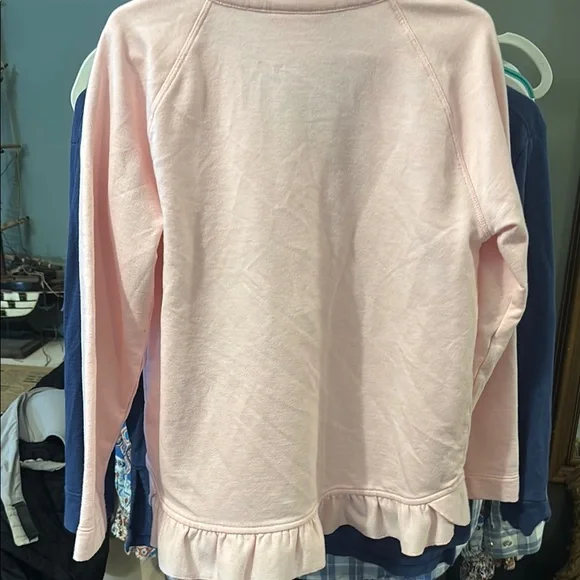 Lilly Pulitzer Pink Quarter-Zip Pullover with Ruffle Hem - Picture 5 of 5